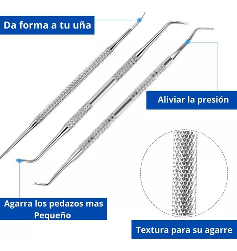 3pcs Herramienta Para Uñas Encarnadas Lima Uñas Del Pie