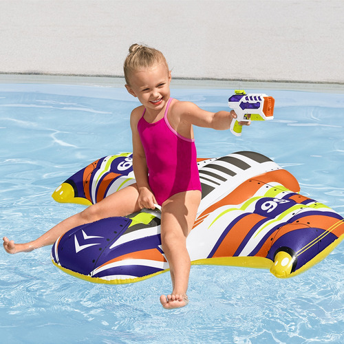 Salvavidas Infantil Montable Nave Espacial Inflable Color Naranja