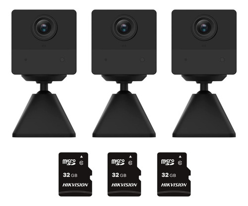 Kit 3 Camaras Wifi Bc2 2mp Ezviz Y 3 Microsd 32gb Hikvision