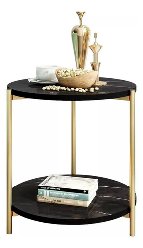 Mesa Mesas Centro Minimalista Auxiliar Redonda Sala Moderna Negro