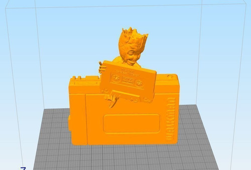 Escultura De Baby Groot Con Cassette - Fan Art