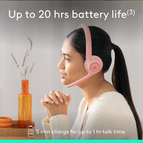 Fone De Ouvido Bluetooth Sem Fio Logitech Zone 300 Com Cance