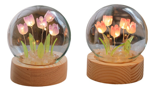 Lámparas Mini De Tulipán En Esfera 5 Tulipanes