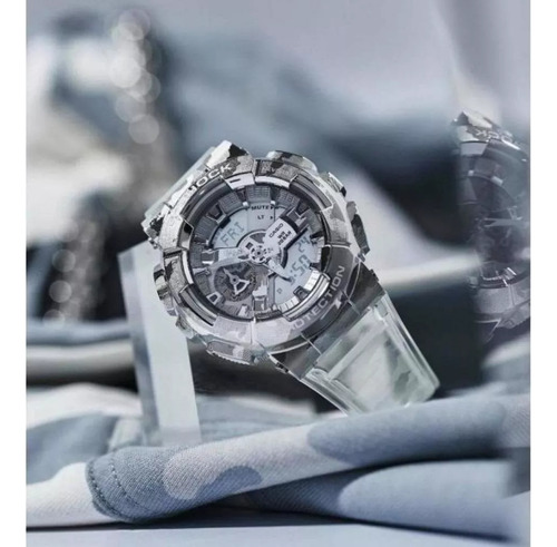 Reloj Casio G-shock Hombre Gm-110scm-1adr De Camuflage Artico Antigolpe Caja De Acero Inoxidable Color Plateado Sumergible 200 Metros
