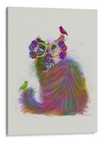 Canvas Lab Cuadro Cat Rainbow Splash 9 90x120, Fab Funky