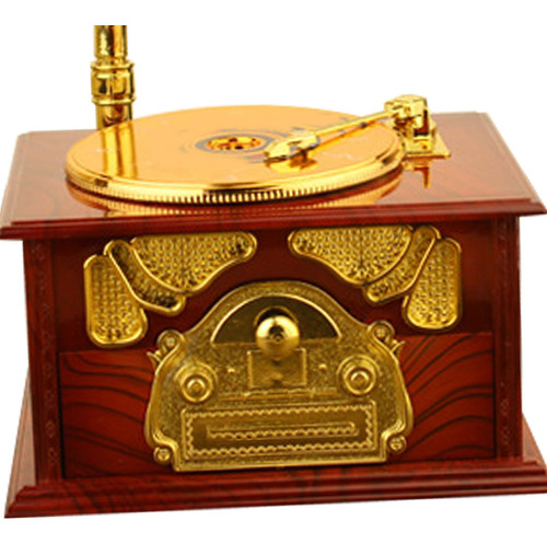 Caja De Música De Gramófono Retro Forma De Fonógrafo Clásico