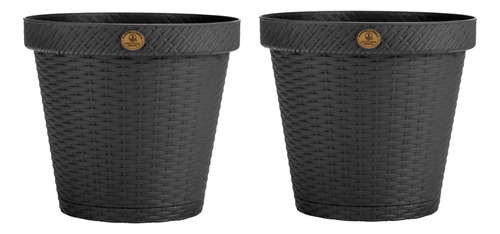 Pack De 2 Maceta Tipo Rattan D34.5 La Ardilla