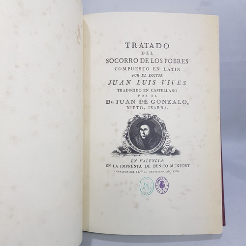 Antiguo Libro Tratado Socorro De Los Pobres Vives Mag 62965 (Usado)
