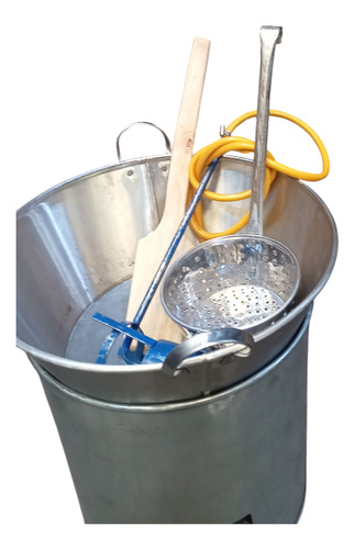 Kit Cazo Para Carnitas 50 Cm De Diámetro Con Base Acero Inox