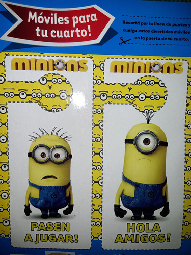 Minions Para Colorear Revista Con Chifle, Sticker Y Cartas