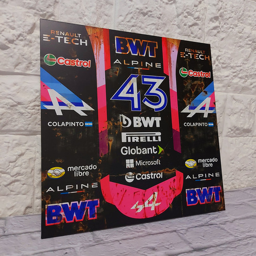 Carteles Franco Colapinto Alpine F1 Formula 1 Mdf 30x30 Cm