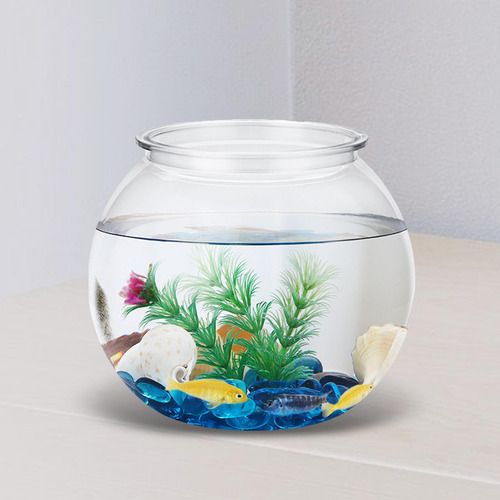 Tank Diy Acuario Florero Redondo Transparente Para Tree M