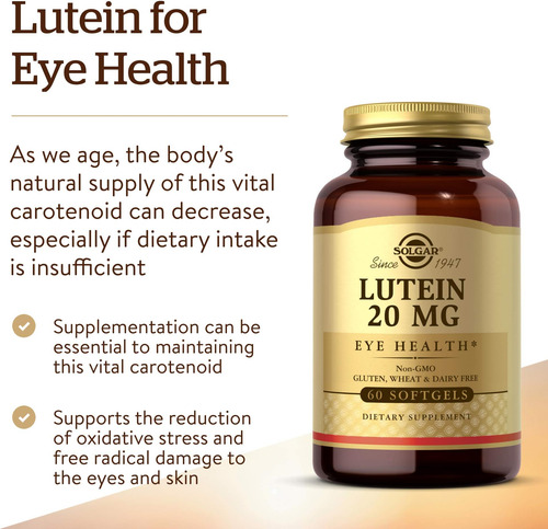 Solgar Luteína 20 Mg, 60 Cápsulas Blandas - Apoya La Salud O