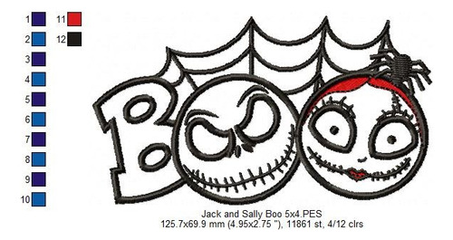 Matriz Para Bordados Maquina Halloween Boo Skellingtons 3037