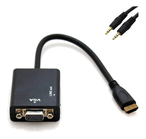 Adaptador Conversor Hdmi Full Hd 1080p Para Vga C/ Áudio