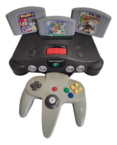 Nintendo 64 Consola Videojuego Con Mario, Smash,kart