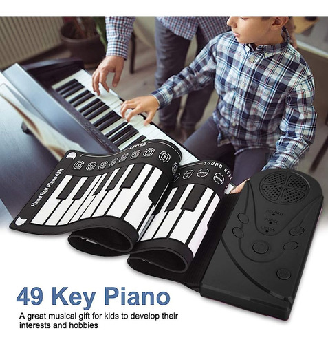 ~? Piano Enrollable, Teclado De Piano Eléctrico De 49 Teclas