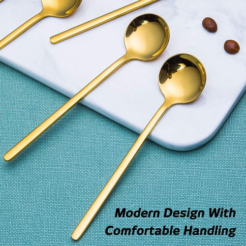 Wuchuang - Cucharas De Espresso De Acero Inoxidable Bañadas