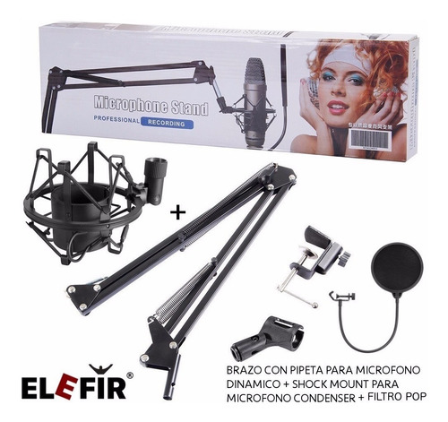 Soporte Para Micrófono Brazo + Filtro Antipop + Shock Mount
