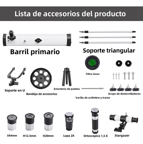 Telescopio Astronómico Newtoniano F70076 Soporte Bluetooth