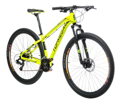 Imagen 2 de 5 de Mountain bike TopMega Thor R29 S 24v frenos de disco mecánico cambios Shimano Tourney TX y Shimano Tourney TY700 D/Tiro Index color amarillo