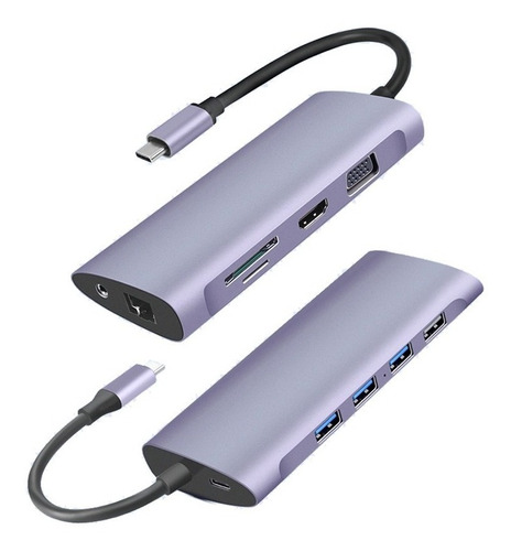 Hub Usb Tipo C, 11 En 1, Para Mac  / Windows