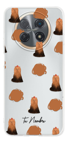 Funda Para Huawei Para Mujer Perrito Yorki Manchas Tu Nombre