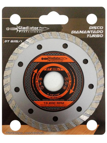 Disco Diamantado Turbo Gladiator Pro 115mm - Dt8115/1