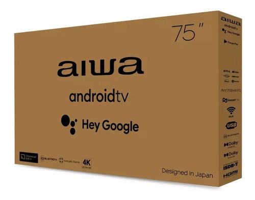 Imagen 3 de 3 de Smart Tv Aiwa 75 Pulgadas Android Tv 4k