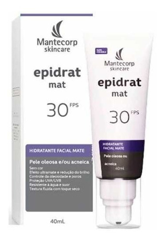 Epidrat Mat Protetor Solar Fps30 Hidratante Facial Mate 40ml