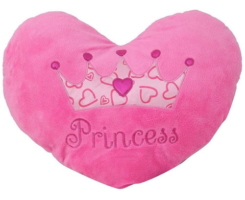 Princesa De Corazón Almohada 15 Pulgadas Rosa Minky Manta A