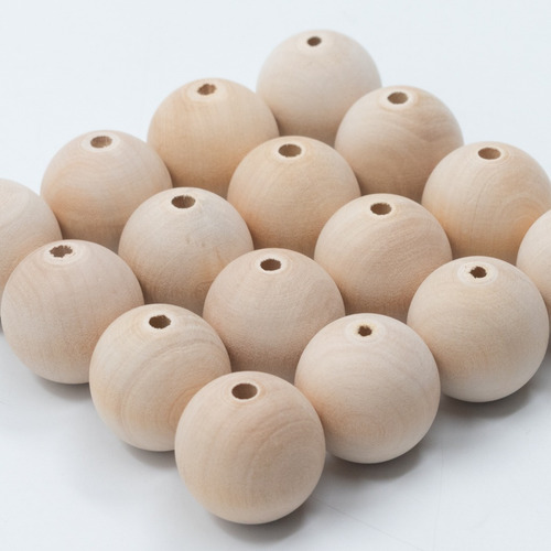 Esferas /bolitas De Madera De 26mm X 50 U. Manualidades