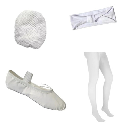 Kit Ballet Acessórios/ Faixinha + Redinha + Sapatilha + Meia
