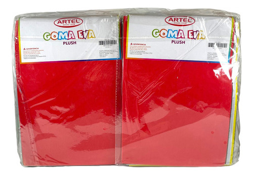 Pack 12 Set Goma Eva Plush 6 Colores - Artel (72 Unidades)