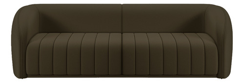Sofá 4 Lugares Para Sala 252cm Lazio M03 Veludo Marrom
