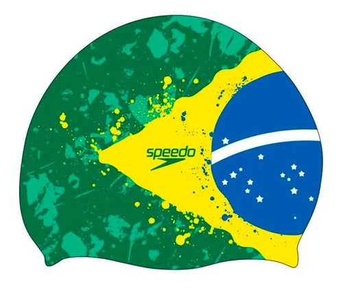 Touca Para Natação Adulto Silicone Speedo Bandeira Do Brasil