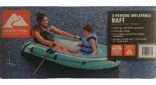 Bote Balsa Inflable 2 Personas Ozark Trail Con 2 Remos