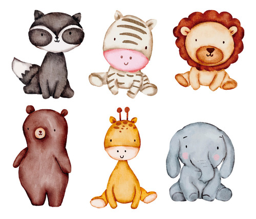 Stickers Autoadhesivo Animales Infantil Habitacion Bebe Niño
