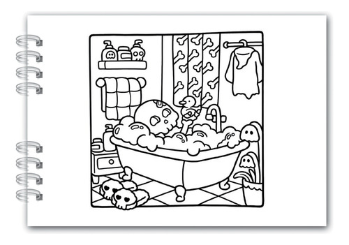 Livro De Colorir Spooky Cutie Capa Dura Caderno Pintar