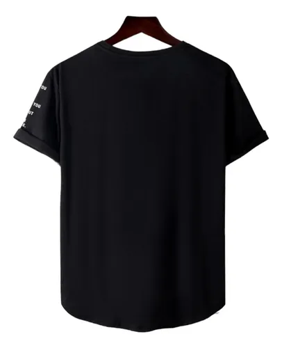 Playera negra online con estampado