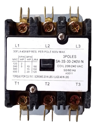 Contactor 3 Polos 220v 30 Amp Refrigeracion Aire Acondiciona