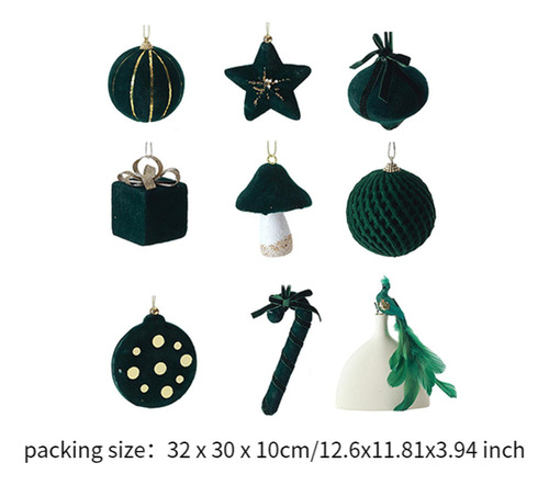 W 9 Adornos De Bolas De Navidad, Colgantes Con Dijes,