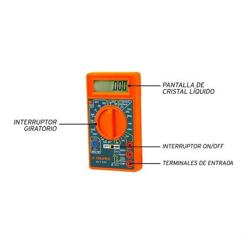Tester Digital Truper Escolar 9 Volts Diodo Y Transistor