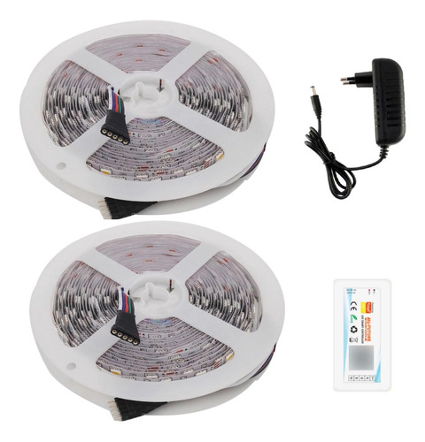 Kit 2 Fitas Led 5 Pinos 300 Led + Controlador Wifi + Fonte