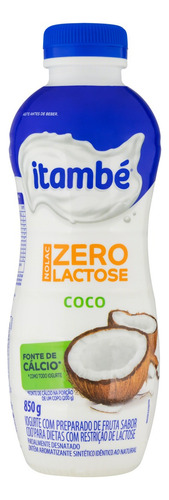 Iogurte Parcialmente Desnatado Coco Zero Lactose Itambé Nolac Garrafa 850g