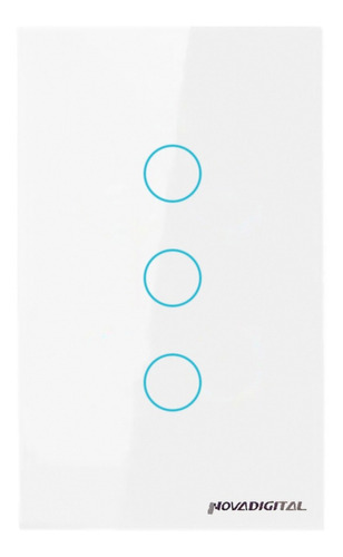 Novadigital Interruptor Inteligente Zigbee 3 Botões Touch Zts-us3 Interruptor Inteligente Zigbee 10 A Cor Branco Unidade