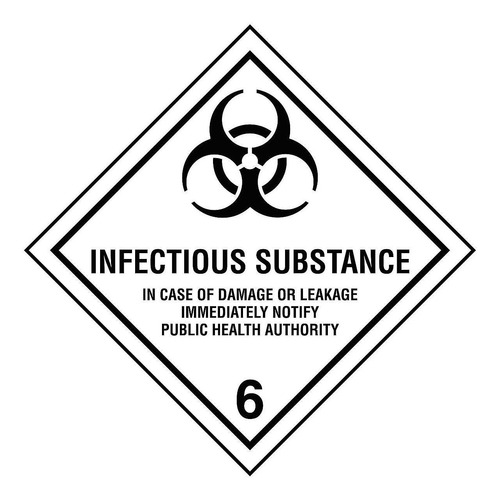 Etiquetas D.o.t. (eua) -  Infectious Substance , 10x10cm