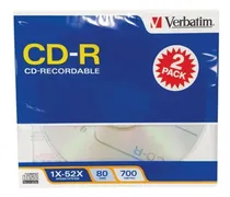 Comprar Cd-r Verbatim 2 Pack 25 Pzs (50 Cds En 25 Estuches Cd Slim)