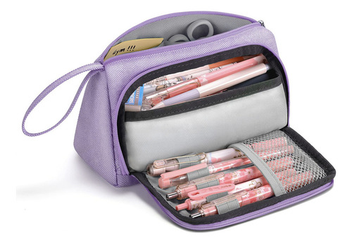 Estuche Escolar Para Lápices Gran Capacidad Morado