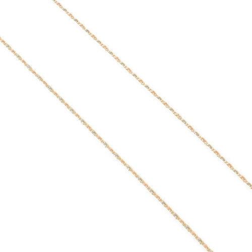 Cadena Valentina Shiny Star Tritono 2mm Oro Solido 10k 55cm Color Dorado